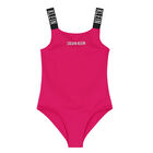 Girls Pink Logo Swimsuit, 1, hi-res