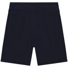 Boys Navy Blue Logo Shorts, 4, hi-res