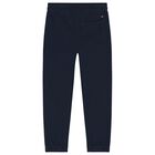 Boys Navy Blue Logo Joggers, 1, hi-res