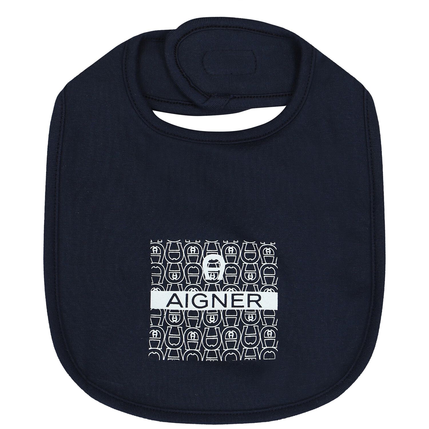 Baby Boys Navy Blue Logo Bib, 1, hi-res