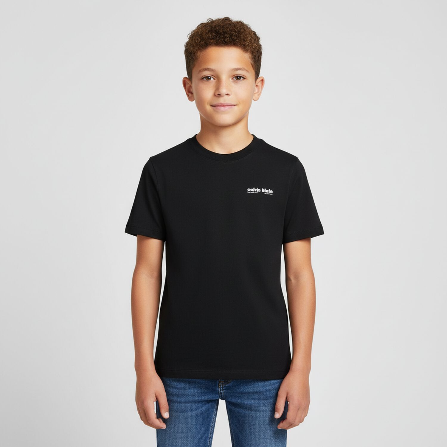 Boys Black Logo T-Shirt, 1, hi-res