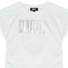 Girls White & Silver Logo T-Shirt, 1, hi-res