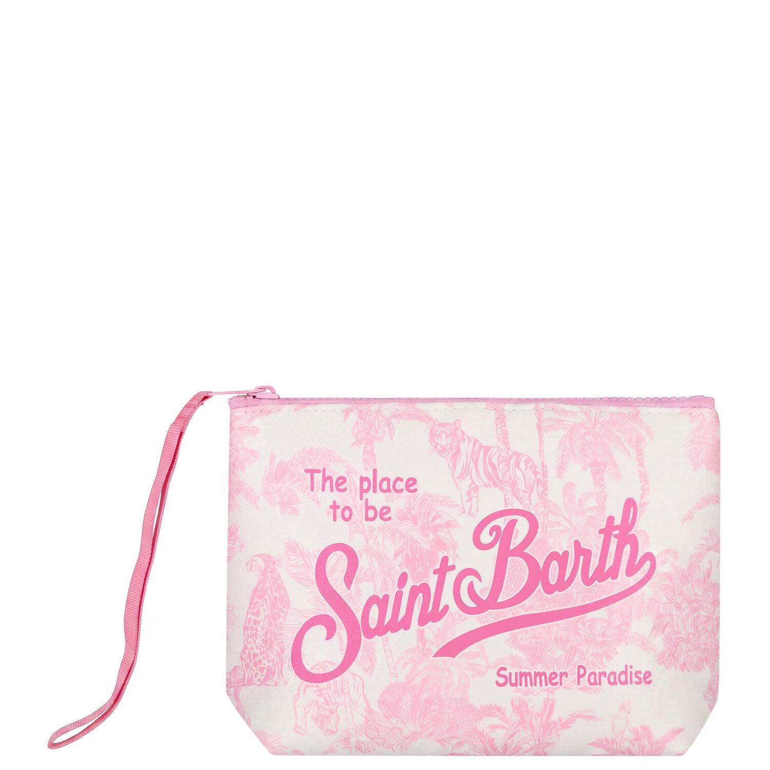 Girls White & Pink Aline Logo Jungle Pouch ( 15cm ), 1, hi-res