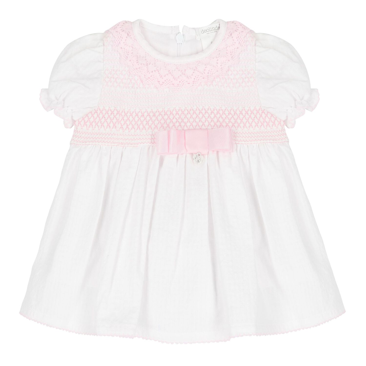 Baby Girls White & Pink Dress Set, 1, hi-res
