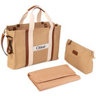 Beige Logo Baby Changing Bag, 1, hi-res