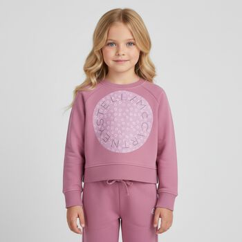 Girls Pink Logo Sweatshirt