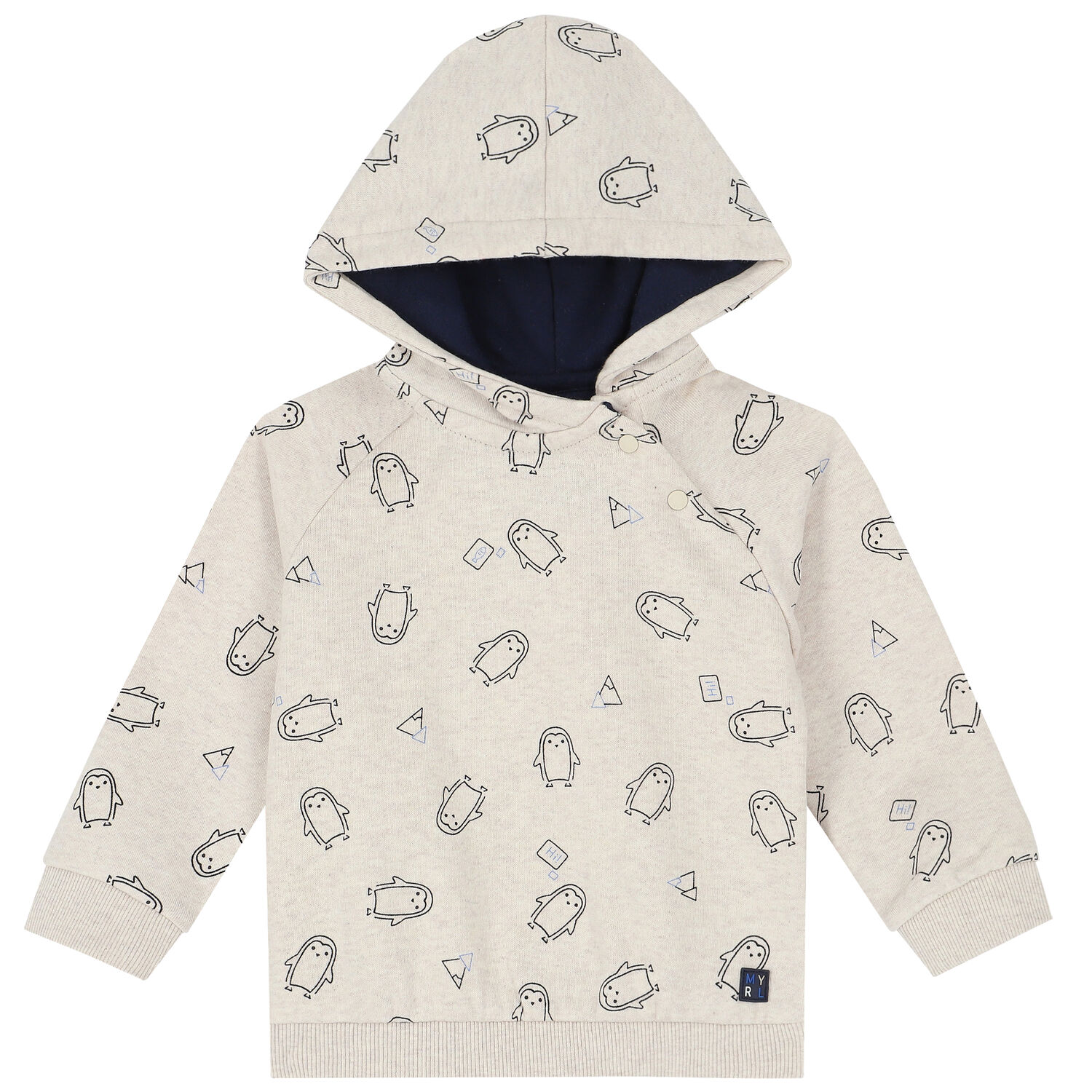 Younger Boys Navy, Ivory & Blue Tracksuit, 1, hi-res