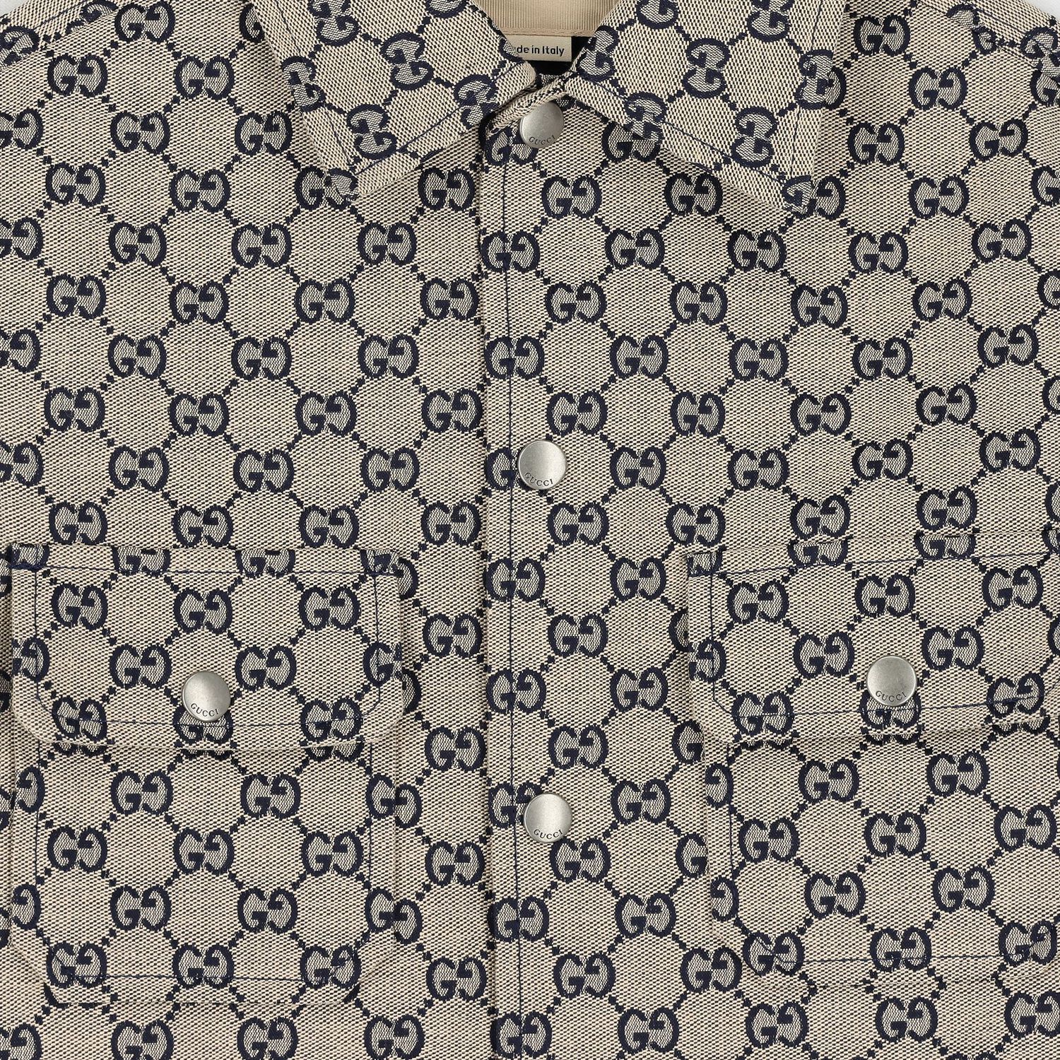 Boys Beige GG Supreme Jacket, 1, hi-res image number null