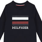 Boys Navy Blue Logo Sweat Shirt, 1, hi-res