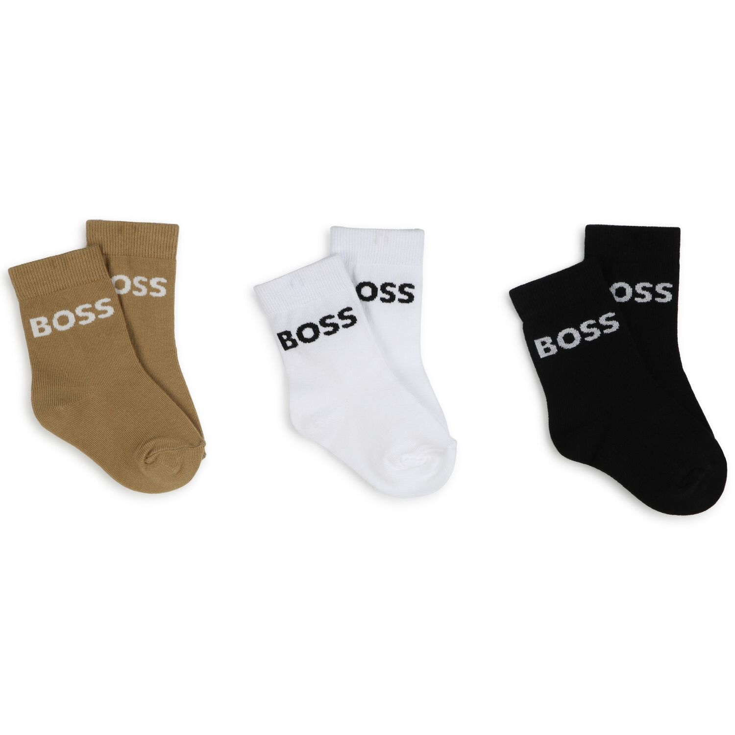 Baby Boys Multi-Coloured Logo Socks ( 3-Pack ), 1, hi-res image number null
