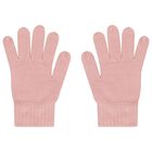 Girls Pink Embellished Knitted Gloves, 1, hi-res