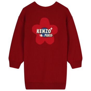 Girls Burgundy Logo Jumper Dress