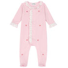 Baby Girls Pink Ruffle Babygrow, 1, hi-res