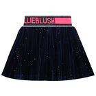 Girls Navy Logo Skirt, 1, hi-res