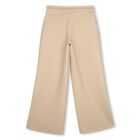 Girls Beige Logo Trousers, 1, hi-res