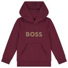 Boys Red Logo Hooded Top, 3, hi-res
