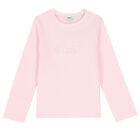 Baby Girls Pink Logo Long Sleeve Top, 2, hi-res