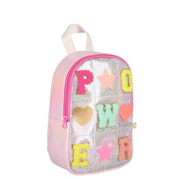 Girls Pink Patches Backpack