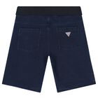 Boys Yellow & Navy Blue Logo Shorts Set, 1, hi-res