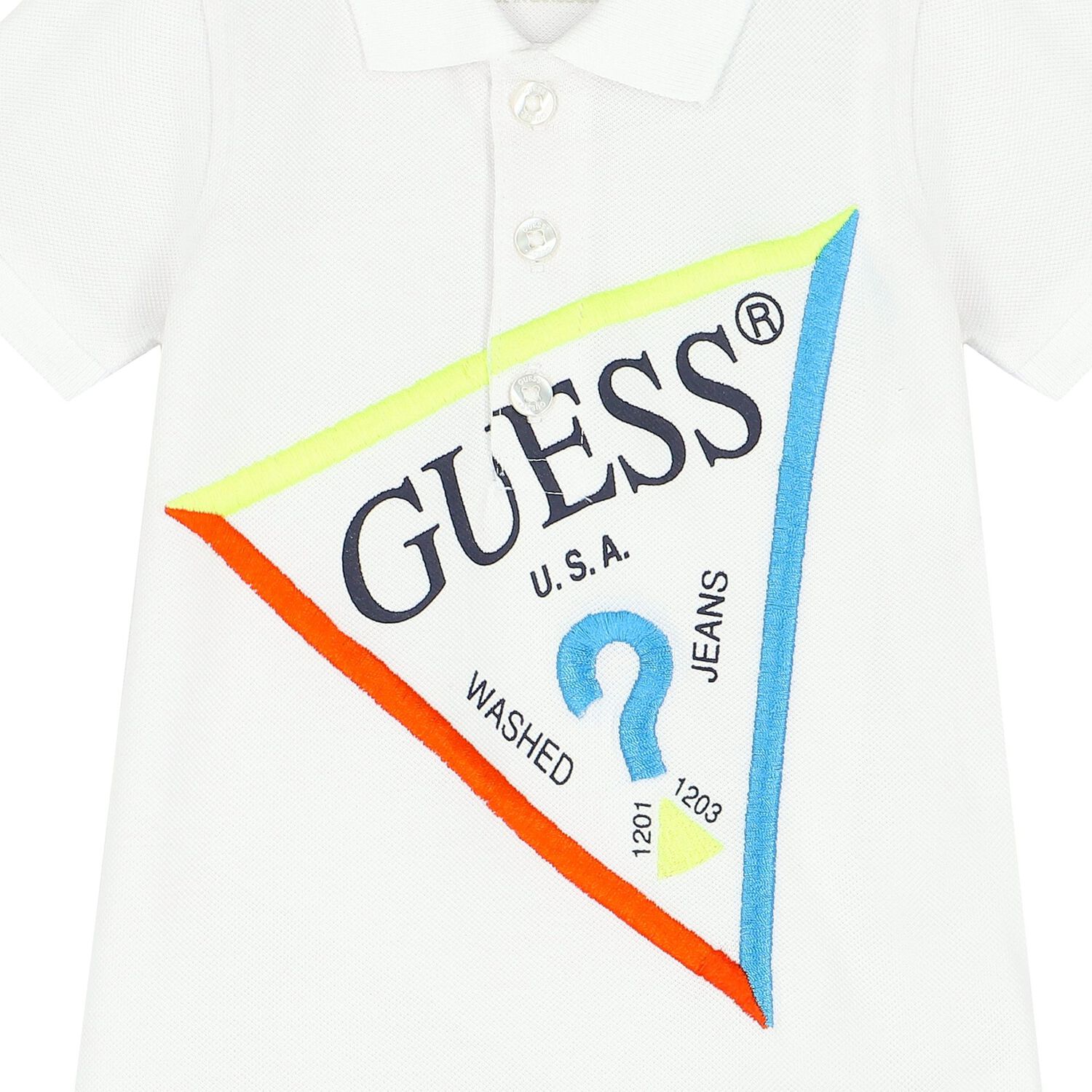 Baby Boys White Logo Polo Romper, 2, hi-res