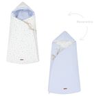 Ivory & Blue Hooded Reversible Nest, 2, hi-res