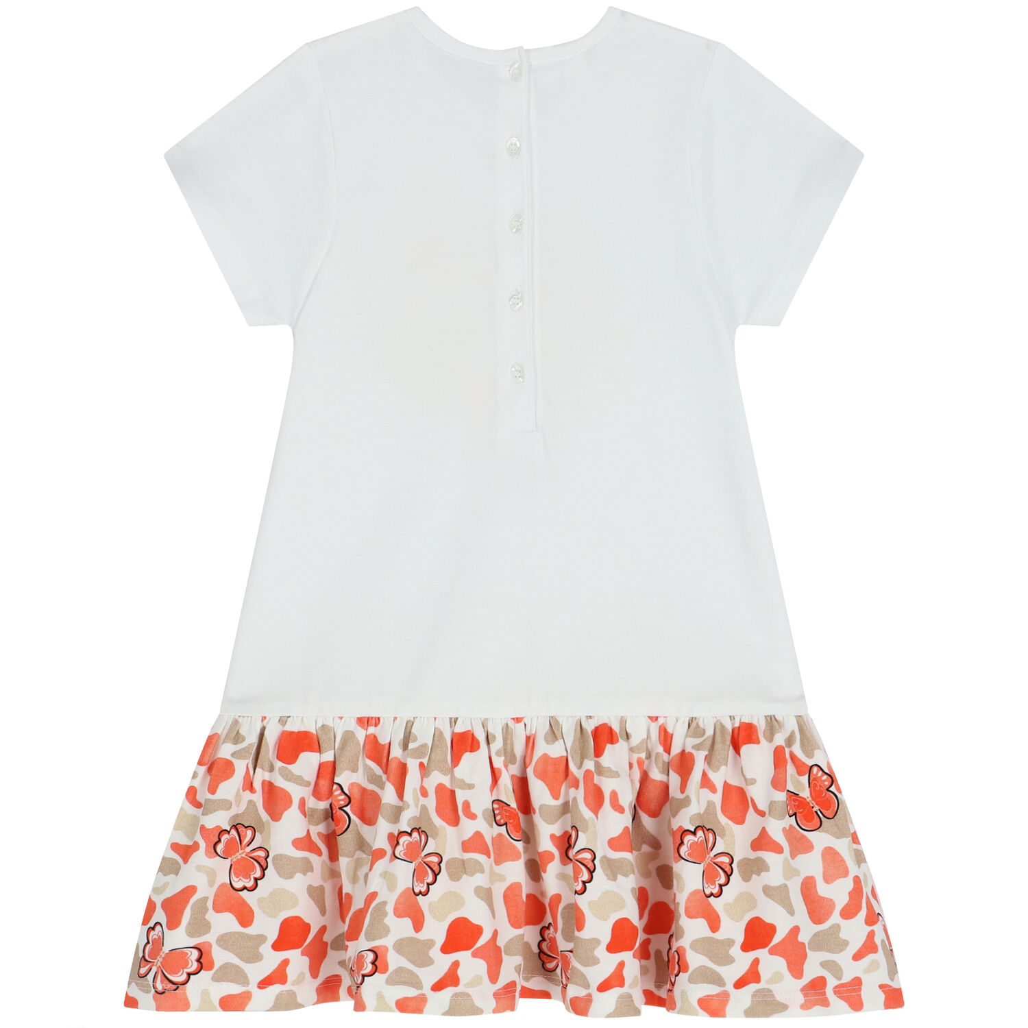 Girls White Heart Dress, 1, hi-res