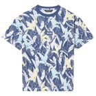 Boys Blue Palm Tree T-Shirt, 1, hi-res
