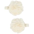Girls Ivory Flower Hairclips ( 2 Pack ), 4, hi-res