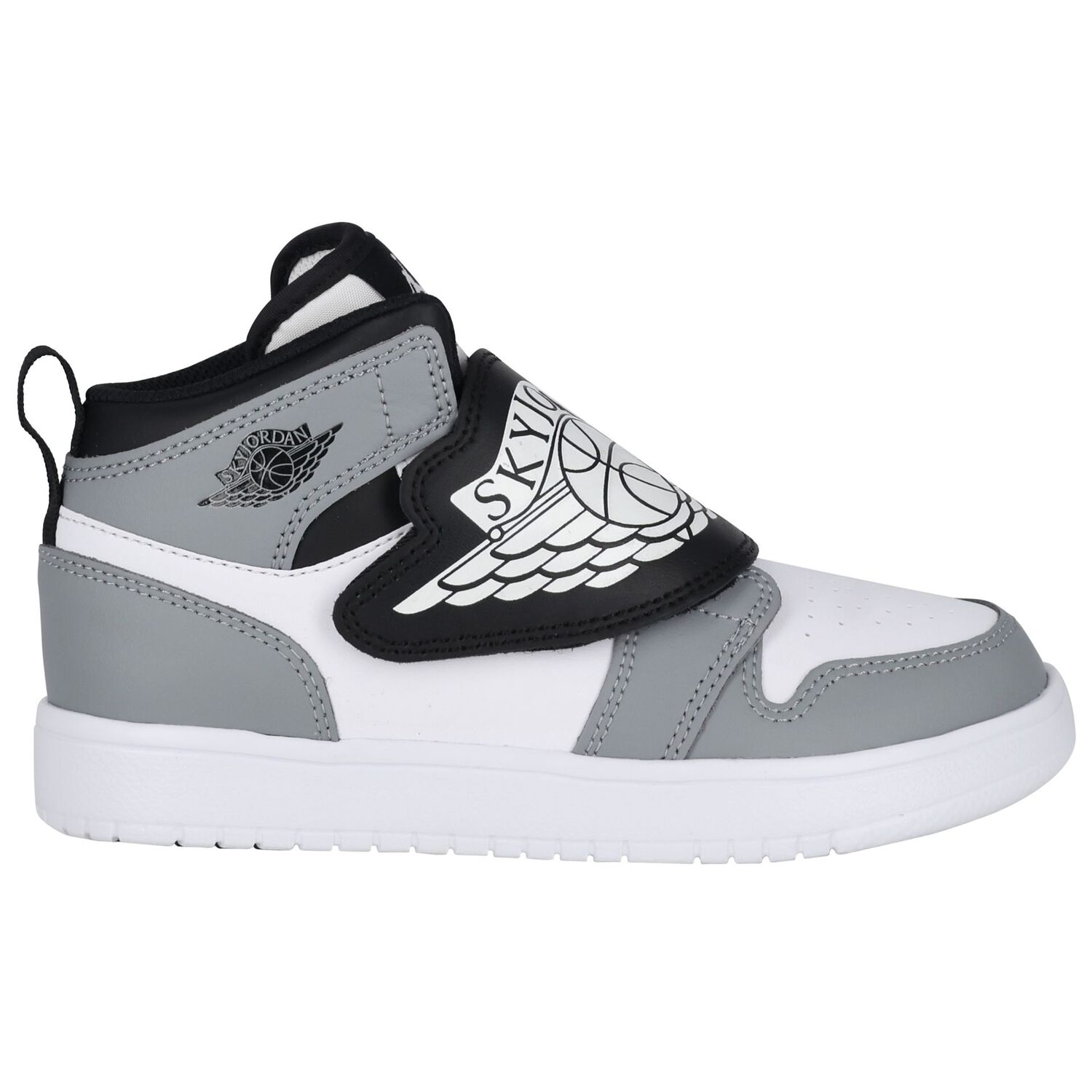 Grey, Black & White Sky Jordan 1 Trainers, 3, hi-res
