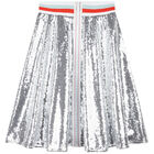 Girls Silver Sequin Skirt, 1, hi-res