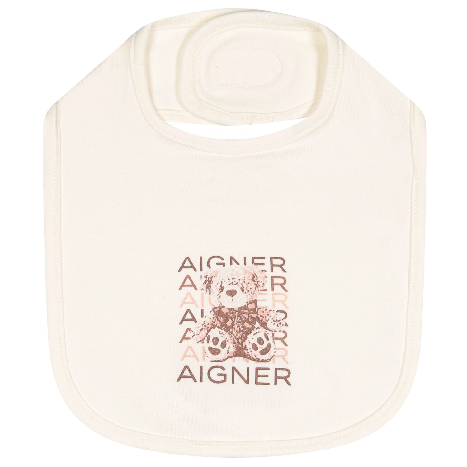 Ivory Teddy Bear Logo Baby Bib, 1, hi-res