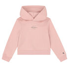 Girls Pink Logo Hooded Top, 1, hi-res
