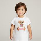 Baby Girls Ivory Polo Bear T-Shirt, 1, hi-res