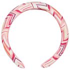 Girls White & Pink Zigzag Headband, 1, hi-res