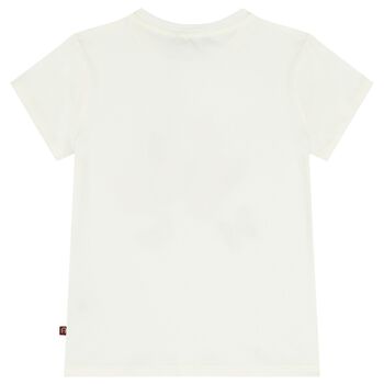 Girls Ivory Butterflies Logo T-Shirt