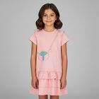 Girls Pink Logo Dress, 2, hi-res