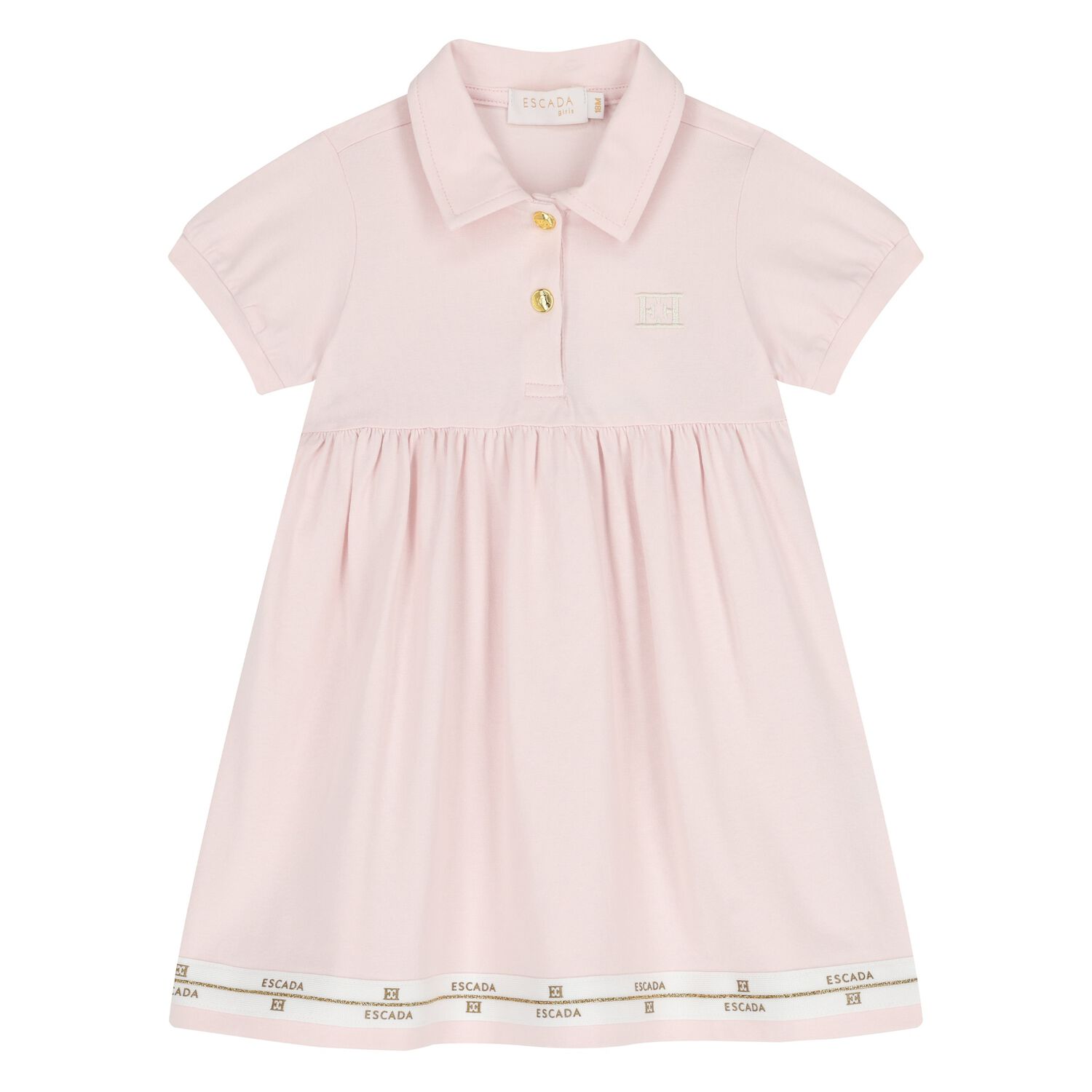 Younger Girls Pink Logo Dress, 1, hi-res