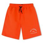 Boys Orange Logo Swim Shorts, 2, hi-res