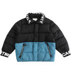 Boys Black & Blue Logo Puffer Jacket, 1, hi-res