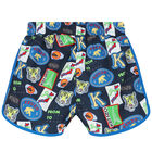 Boys Navy Blue Logo Swim Shorts, 1, hi-res