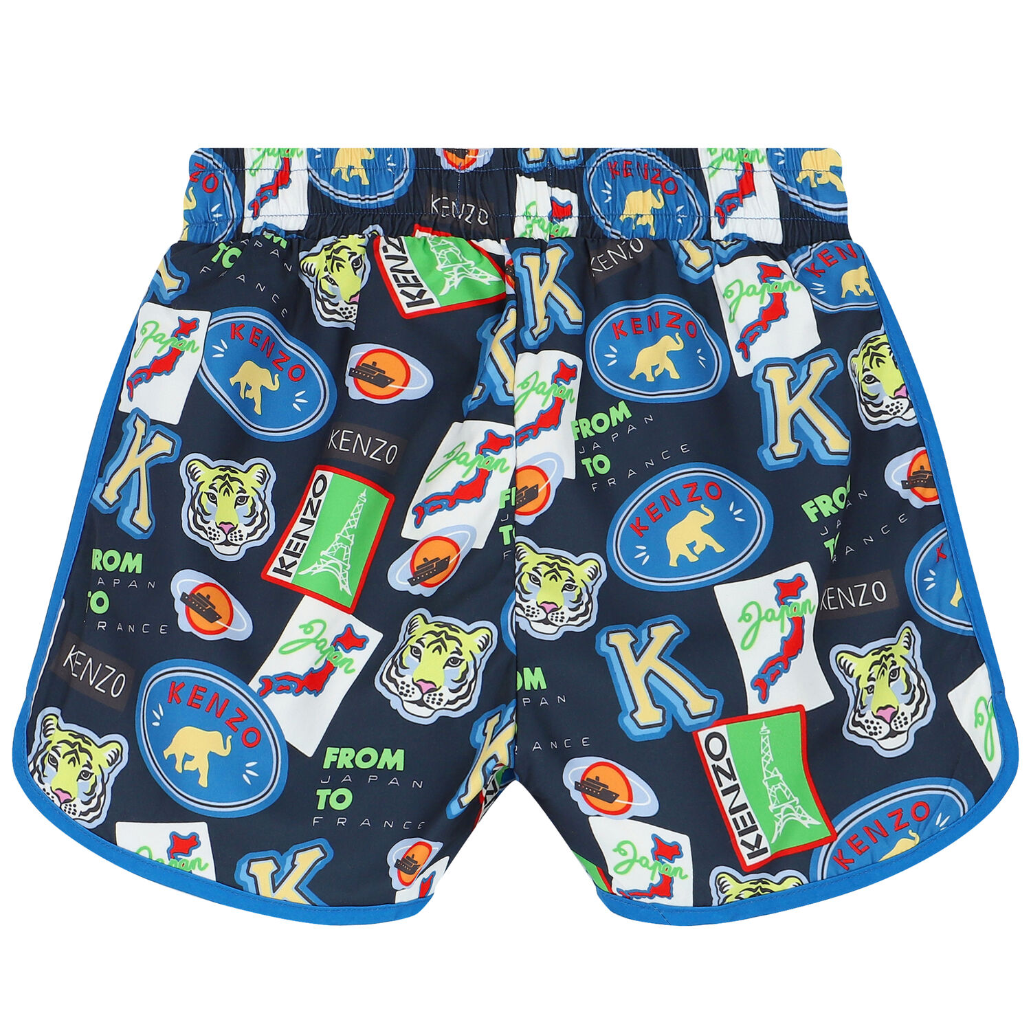 Boys Navy Blue Logo Swim Shorts, 1, hi-res