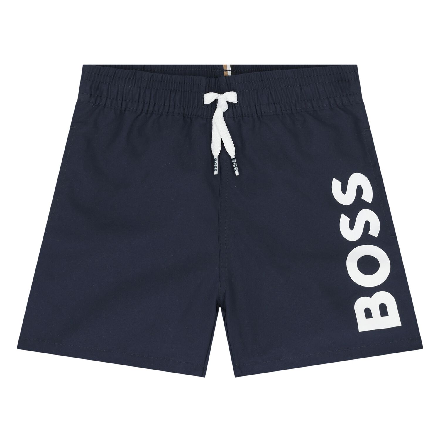 Younger Boys Navy Blue Logo Swim Shorts, 3, hi-res