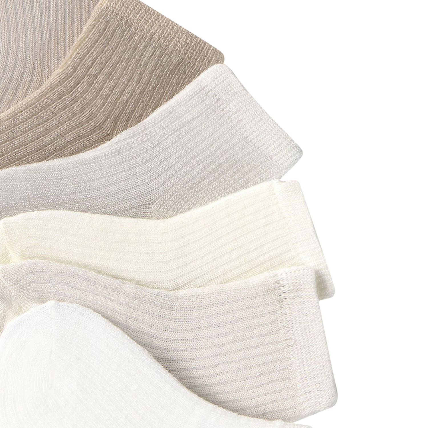 Beige & Ivory Baby Socks (6 Pack), 1, hi-res