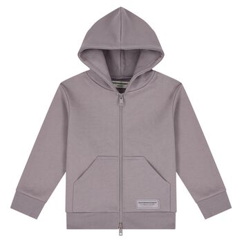 Purple Logo Hooded Zip Up Top