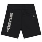 Boys Black Logo Shorts, 1, hi-res