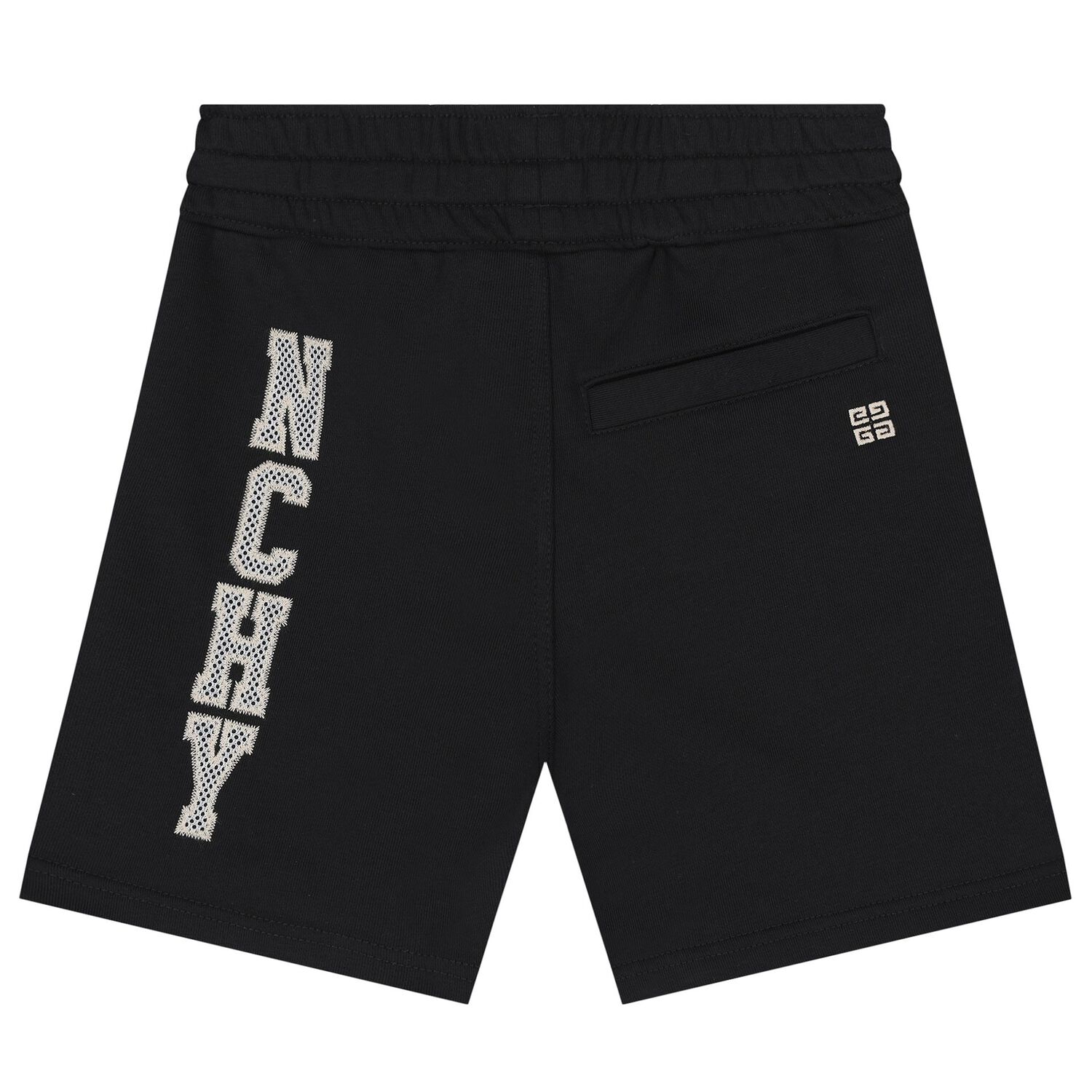 Boys Black Logo Shorts, 1, hi-res