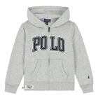 Boys Grey Logo Zip Up Top, 1, hi-res