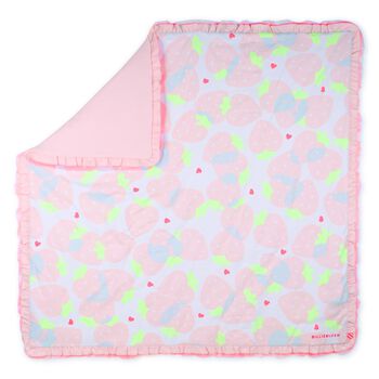 Baby Girls Pink Straberry Ruffled Blanket