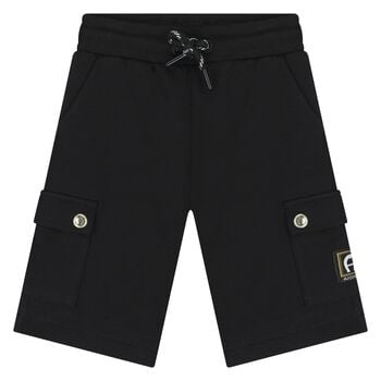 Younger Boys Black Logo Shorts