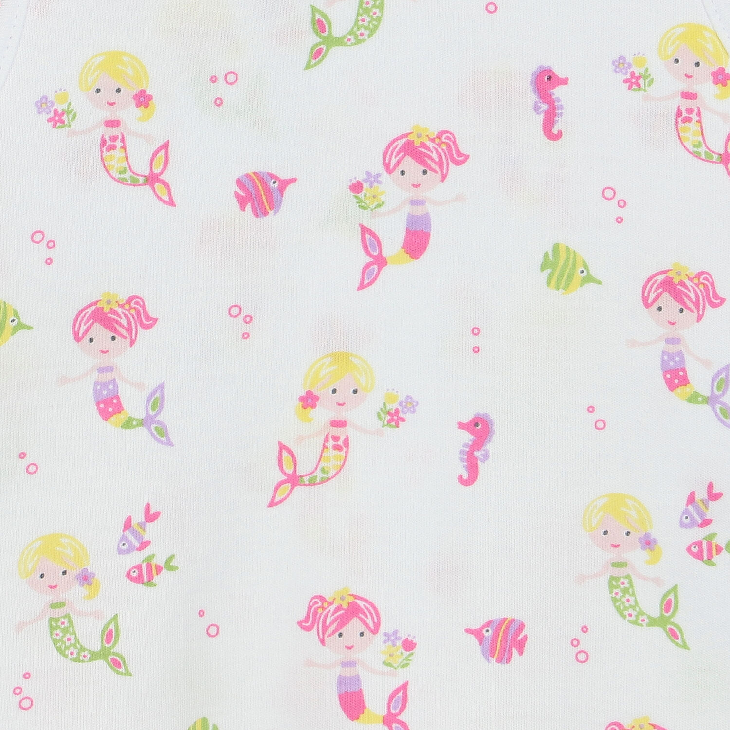 Baby Girls White Mermaids Bodysuit, 1, hi-res